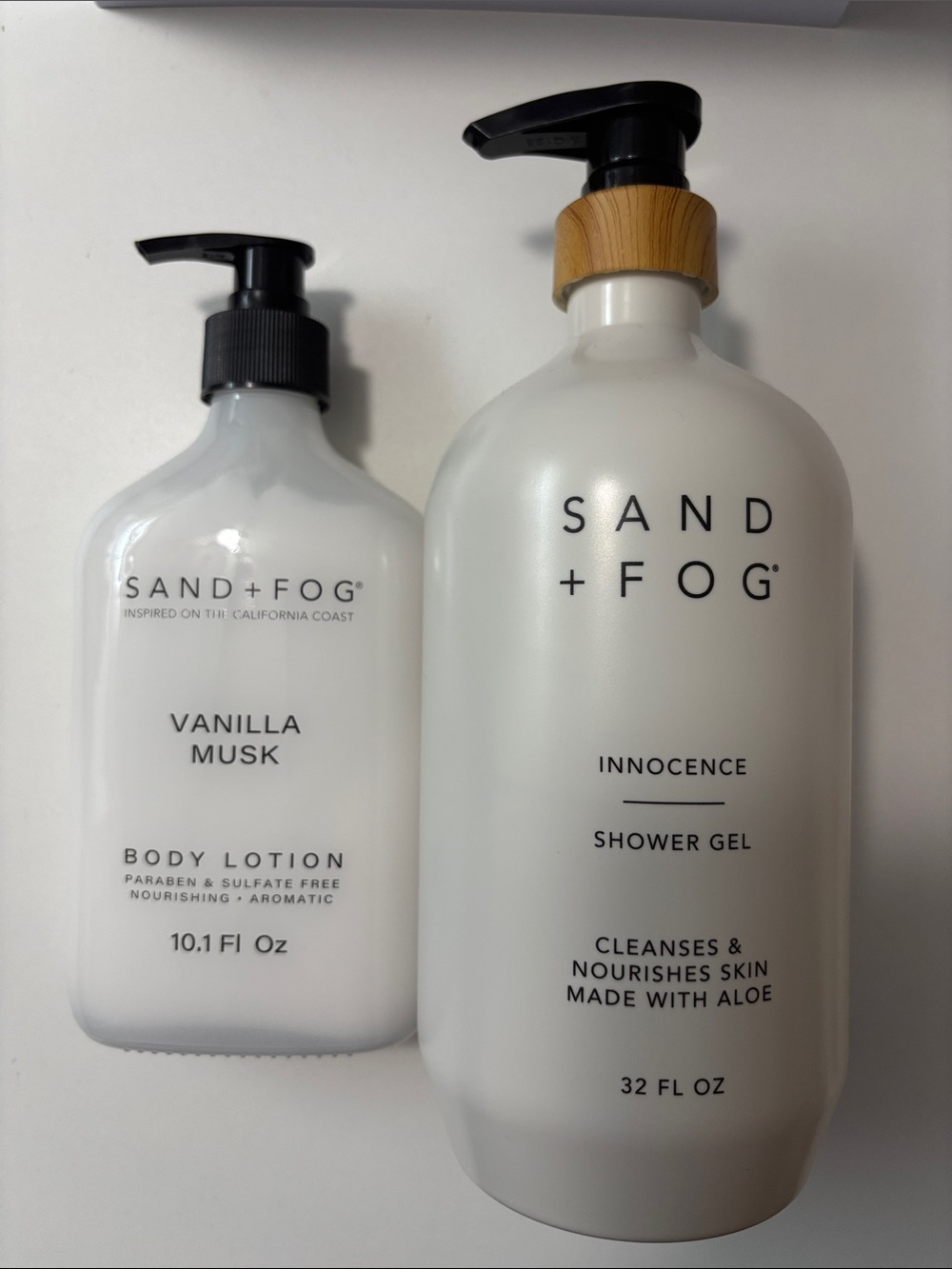 Sand + Fog Vanilla Musk Body Lotion & Innocence Shower Gel